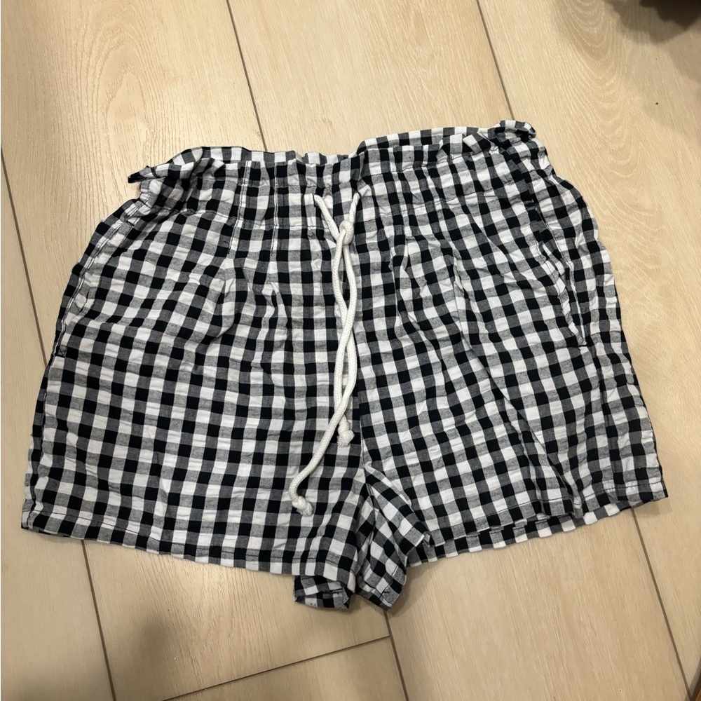 Black and White Checkered Women's Shorts